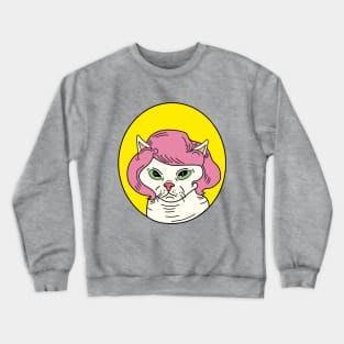Cat with wig, hairless cat with wig Crewneck Sweatshirt
